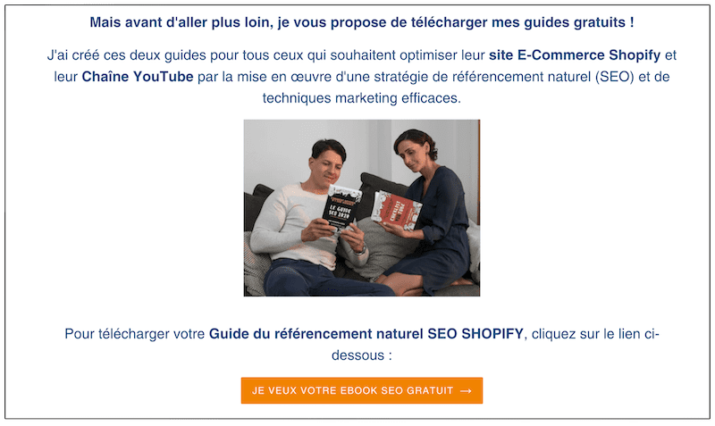 Vous pouvez proposer sur la 404 de shopify de télécharger un Ebook gratuit