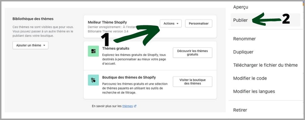 Comment publier un thème Shopify ∣ Eto 5 Euros