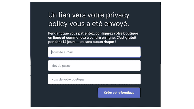 Politique confidentialité shopify