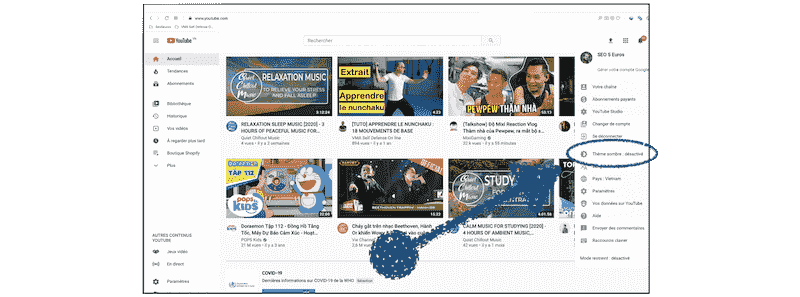 Comment mettre Youtube en noir
