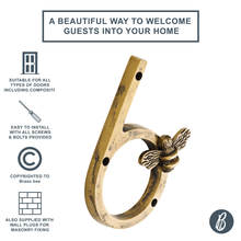 Load image into Gallery viewer, Brass bee Premium House Numbers with Bee in Heritage Finish 0-9 - Brass bee