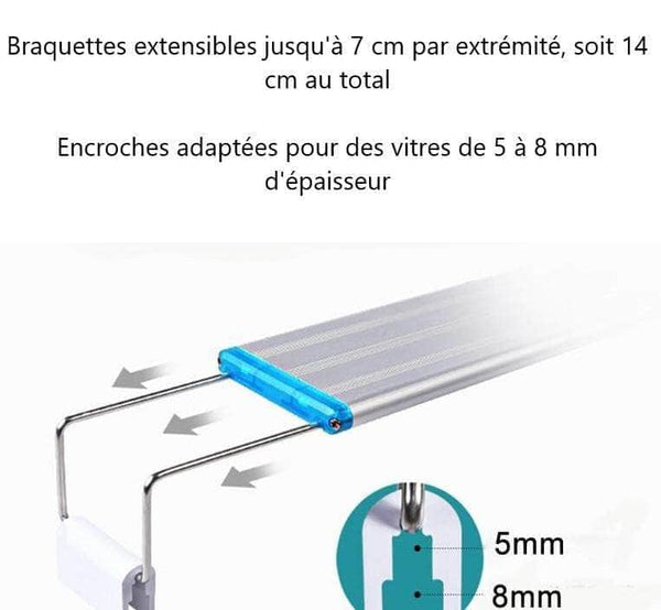 Rampe LED pour aquarium planté étanche clipsable 10W/15W – Petmonde