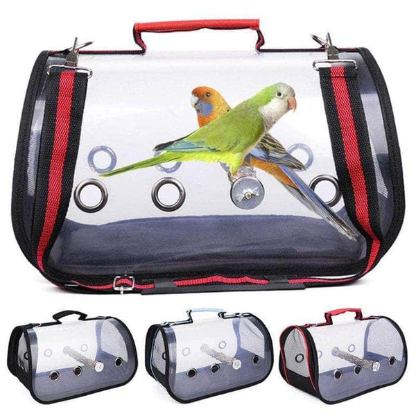 Petmonde-Sac à dos de transport oiseau avec rideaux imperméable anti-soleil cage oiseau transportable avec perche-oiseau--Petmonde