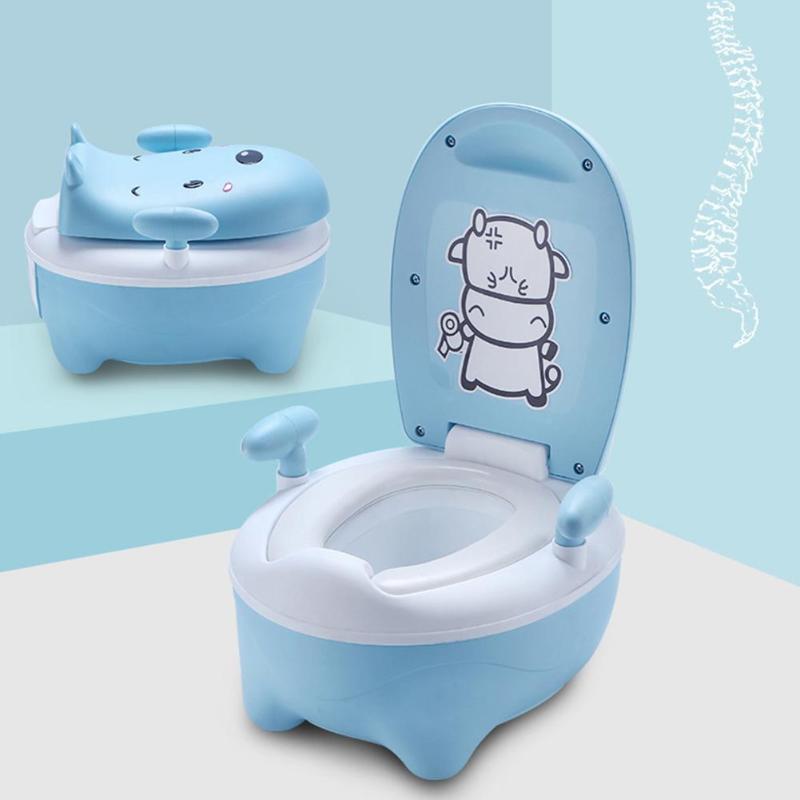Toilette pour Enfant Siège Enfant Toilettes Potties Mini Toilettes en Forme  Pottys avec Couvercle for Enfants Garçons Filles (Color : Blue, Size 
