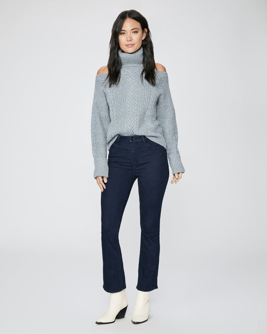 PAIGE The Claudine Coated High-Rise Crop Flare Jeans