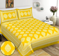 cotton double bed sheet with pillow cover