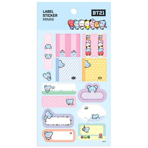 bt21 bt21 minini label sticker kpop music town