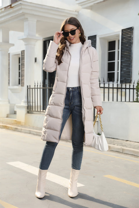 Long, puffer coat, women