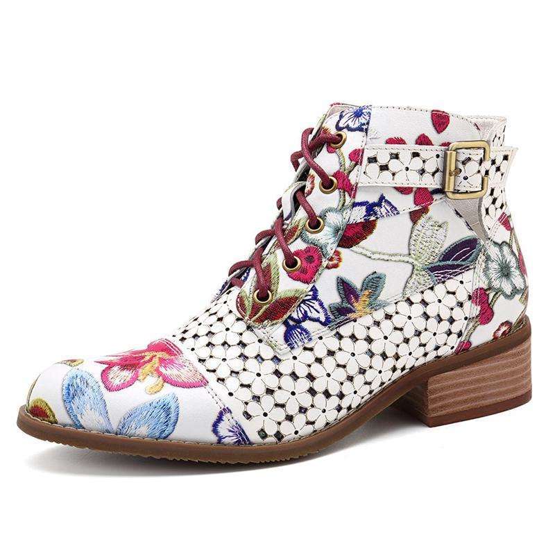 Image of Floral Print For Dancing Party - Woman Fashion Winter Boots