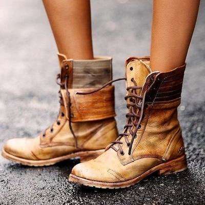 women's lace up motorcycle boots