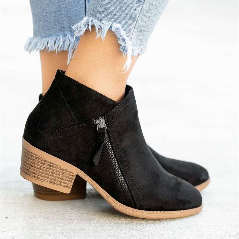 Women's Flock Ankle Boots – Shoe Me Honey