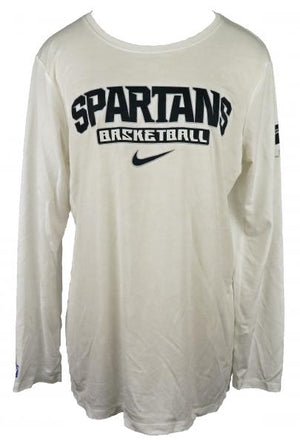 white dri fit long sleeve shirt