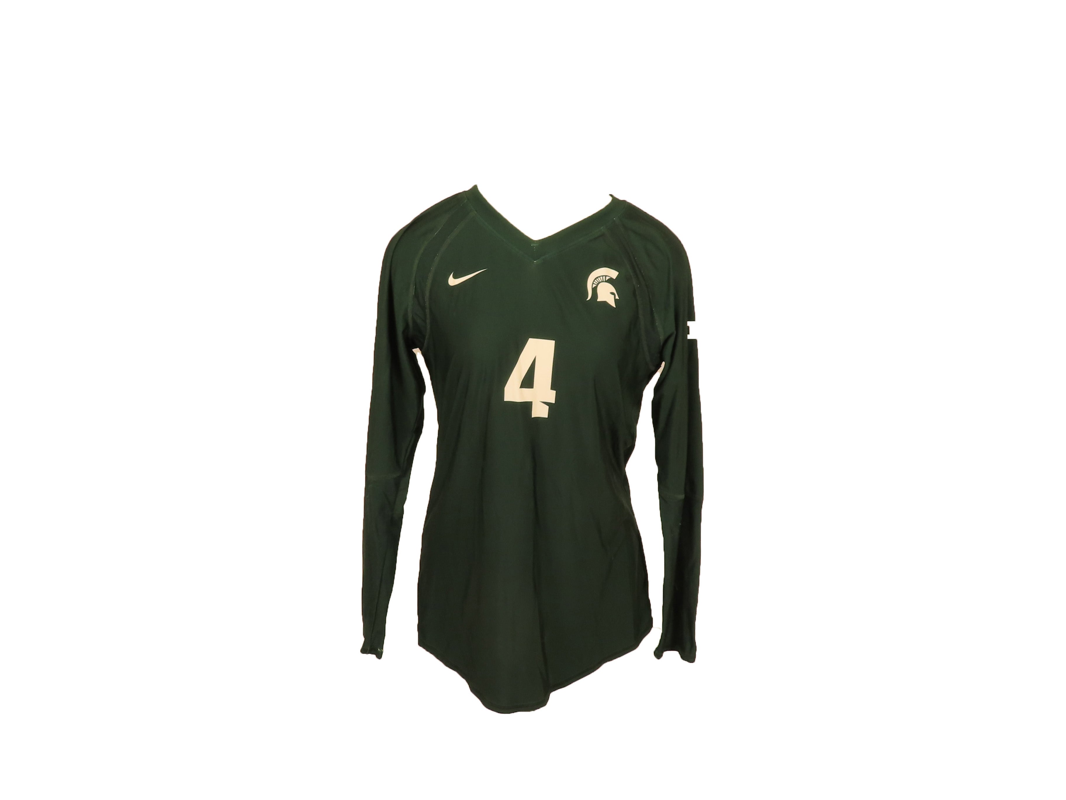 Nike Green Long Sleeve MSU Volleyball #4 Jersey Women's Size L – Surplus Store