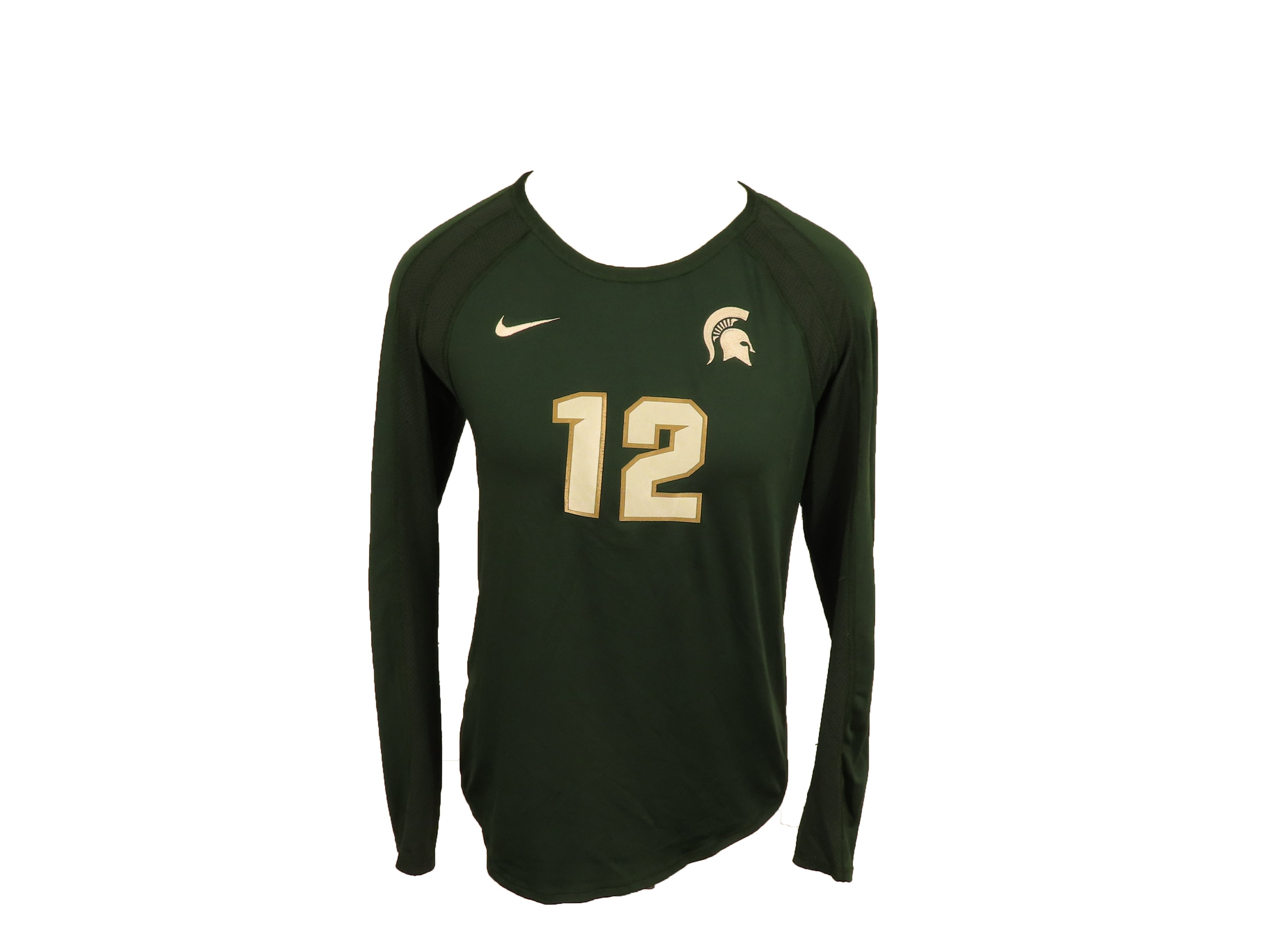 Green Sleeve MSU Volleyball #12 Jersey Women's Size L MSU Surplus Store