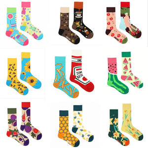 1 Pair Colorful Unisex Socks - Floral, Fruit & Candy Designs - Perfect for Daily Wear & Gift-Giving - Openly Gay Animals