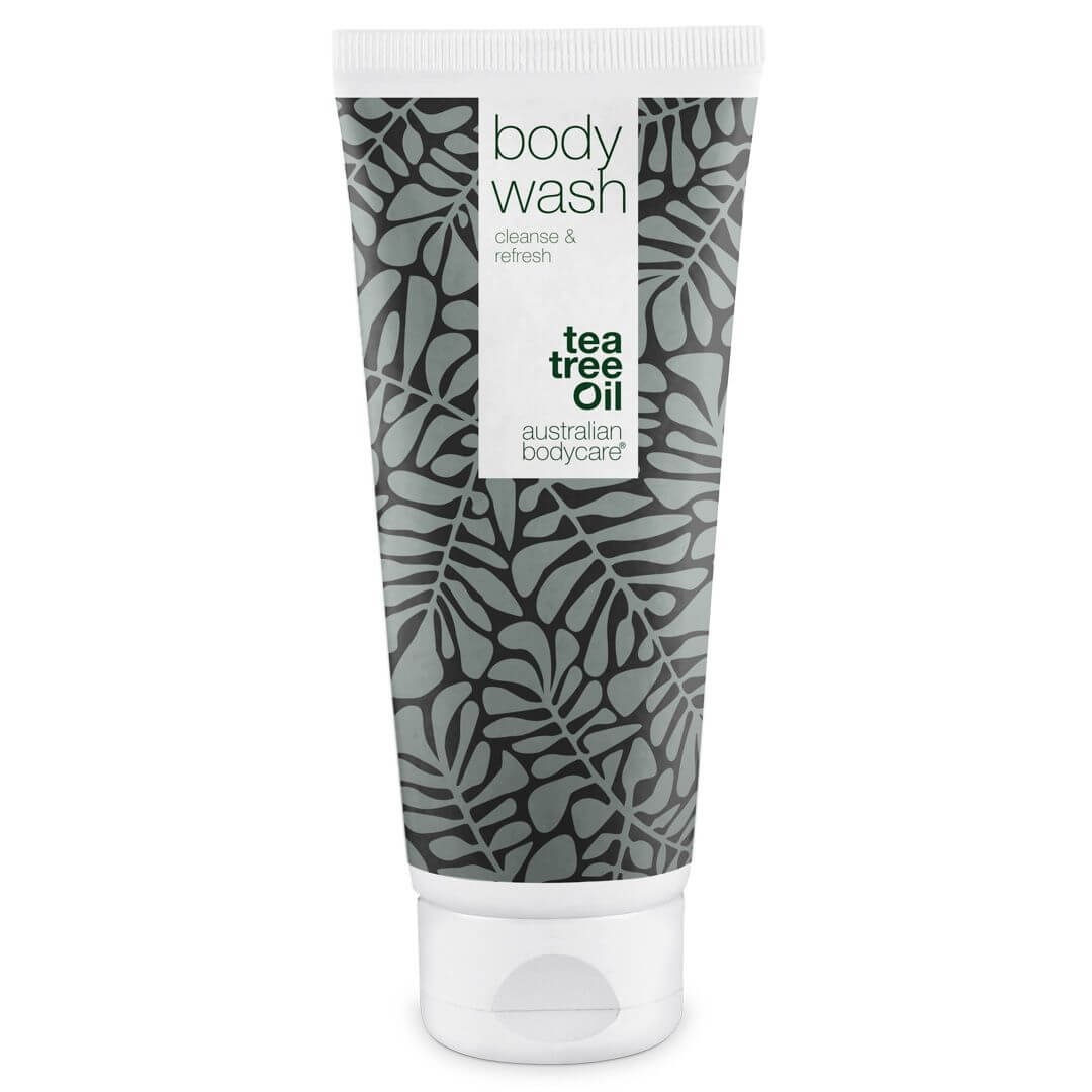 Body Wash med Tea Tree Oil - Showergel til daglig pleje og mod bumser og uren hud på kroppen - Tea Tree Oil + Lemon / 200 ml - 99,95,-