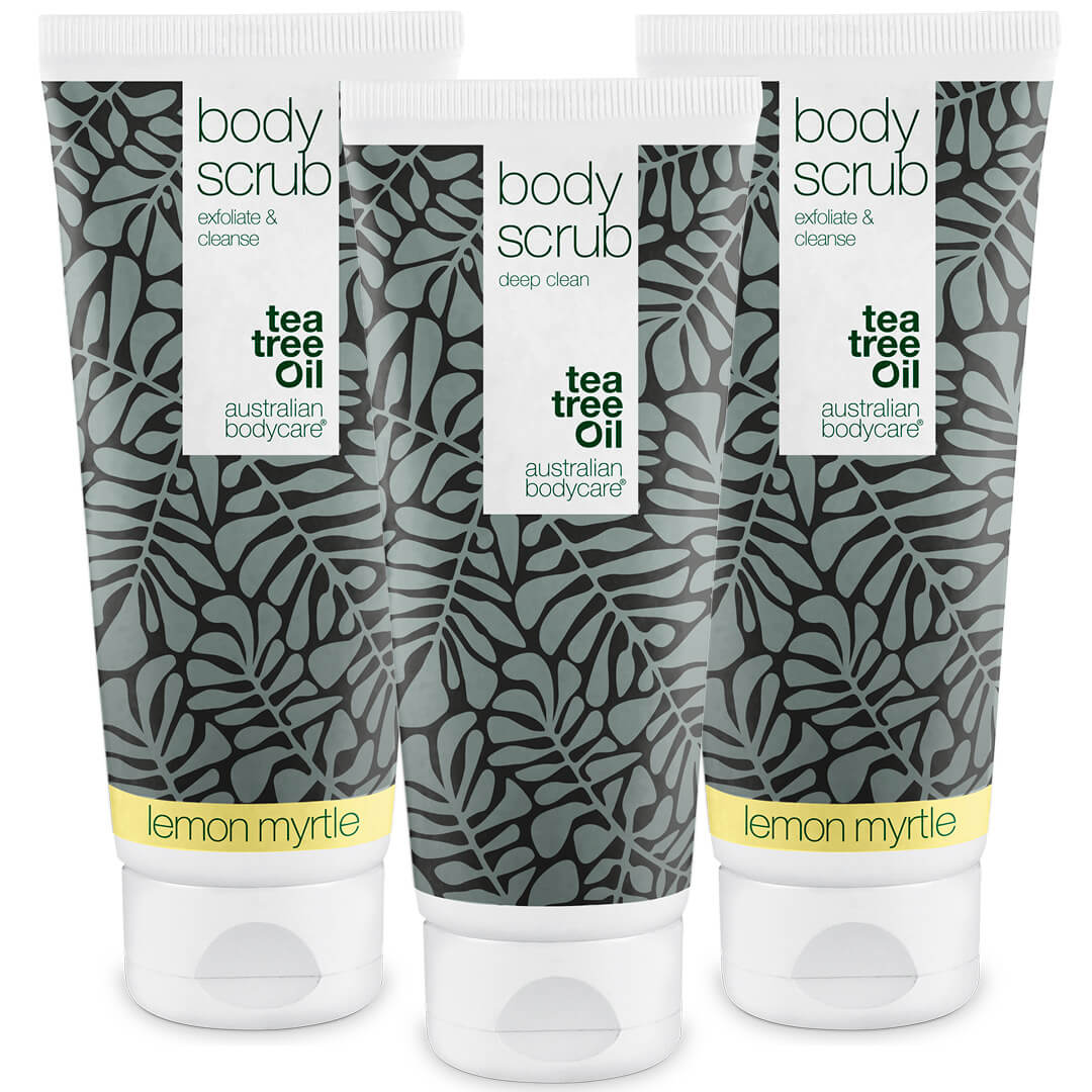 3 for 2 Body Scrub  â pakketilbud - Pakketilbud med 3 body scrubs (200 ml): 2x Lemon Myrtle & 1x Tea Tree Oil