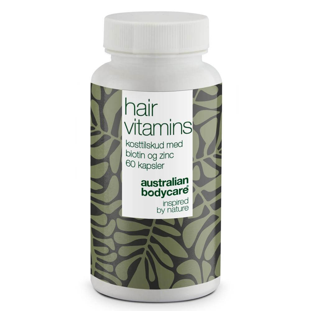 Se Hårvitaminer med Biotin - Vedligeholder et normalt hår og kan bruges ved hårtab - 1 stk. - 199,95,- hos Australian Bodycare