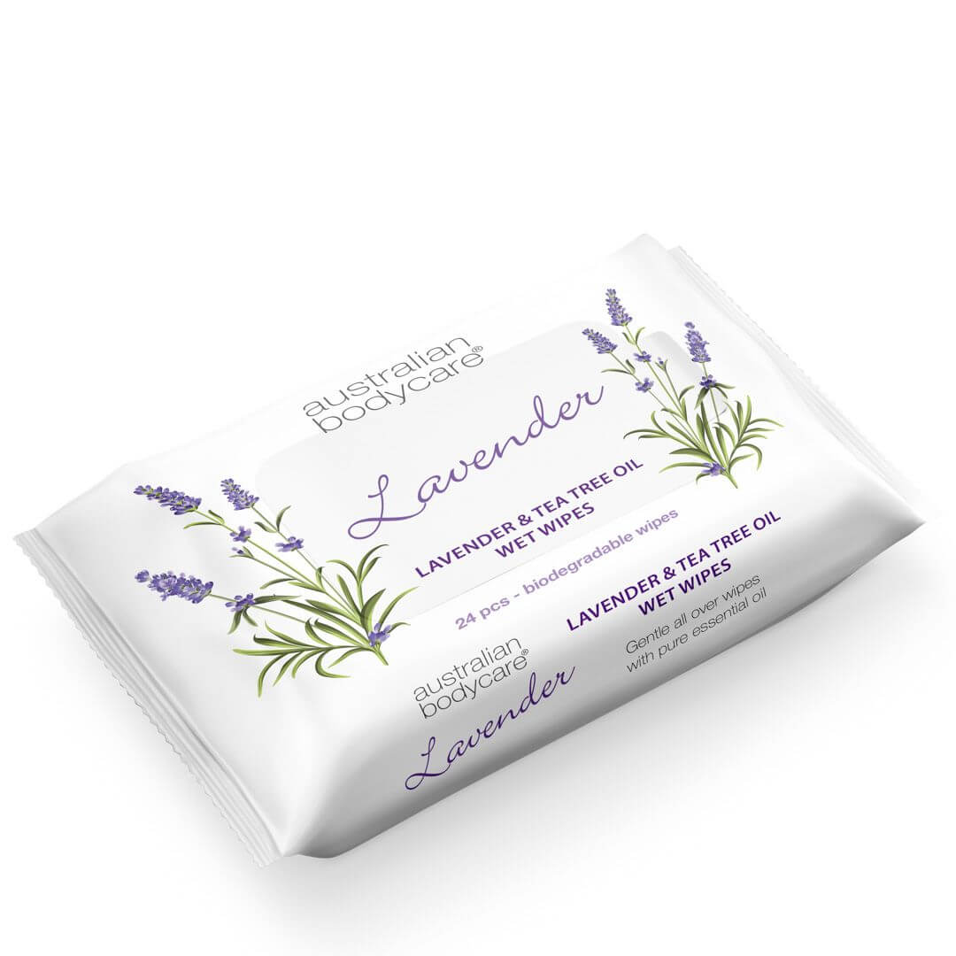 Se Australian Bodycare Lavender Wet Wipes (24 stk) hos Australian Bodycare