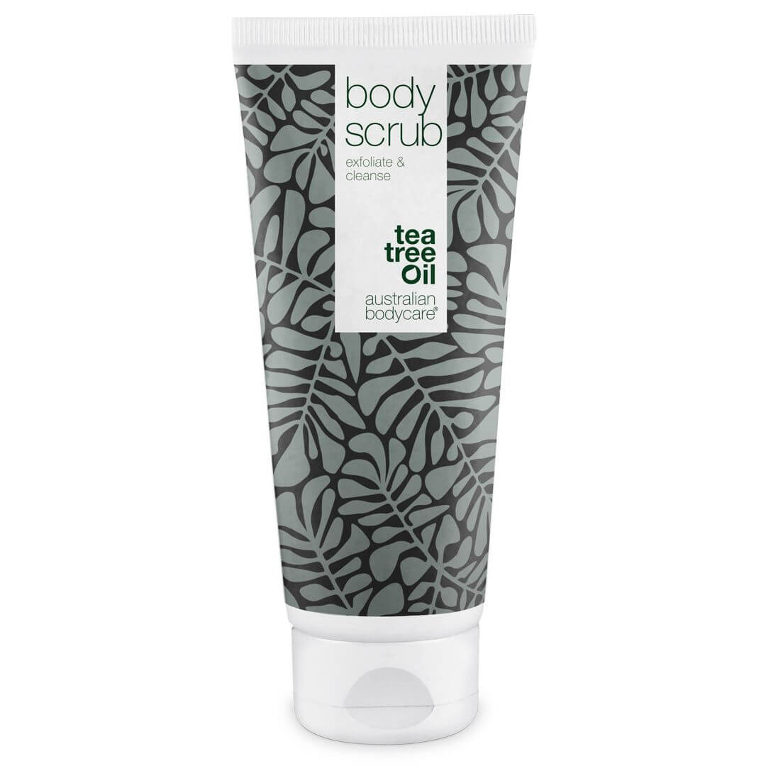 Body Scrub til bumser og uren hud på kroppen - Eksfoliering med 100% naturlig Tea Tree Oil  -  Også til intim brug - Tea Tree Oil