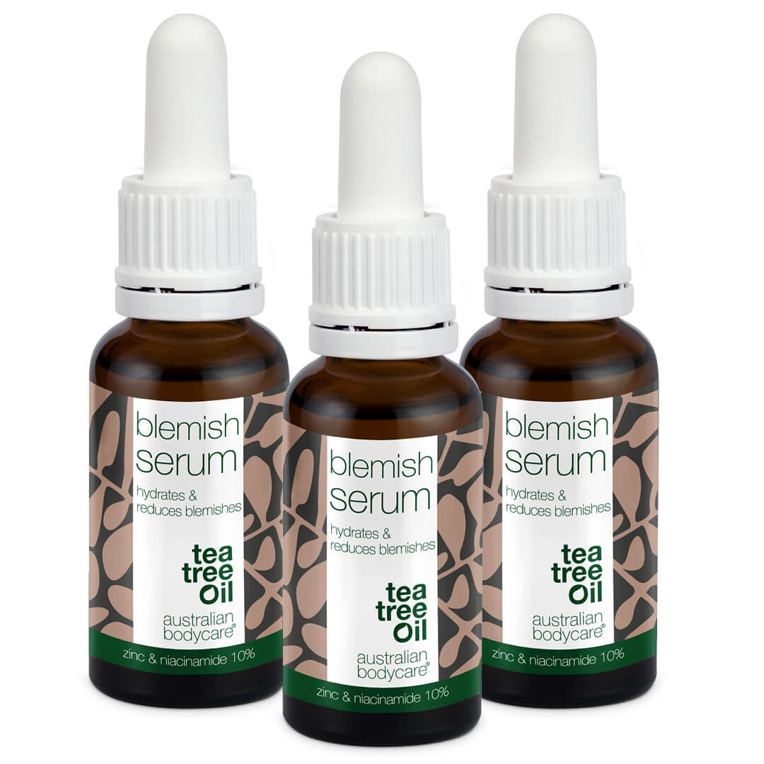 Se 3 stk. Niacinamid Serum til bumser og uren hud - Med Niacinamid 10%, Zink 1% og Tea Tree Oil til uren & fedtet hud hos Australian Bodycare