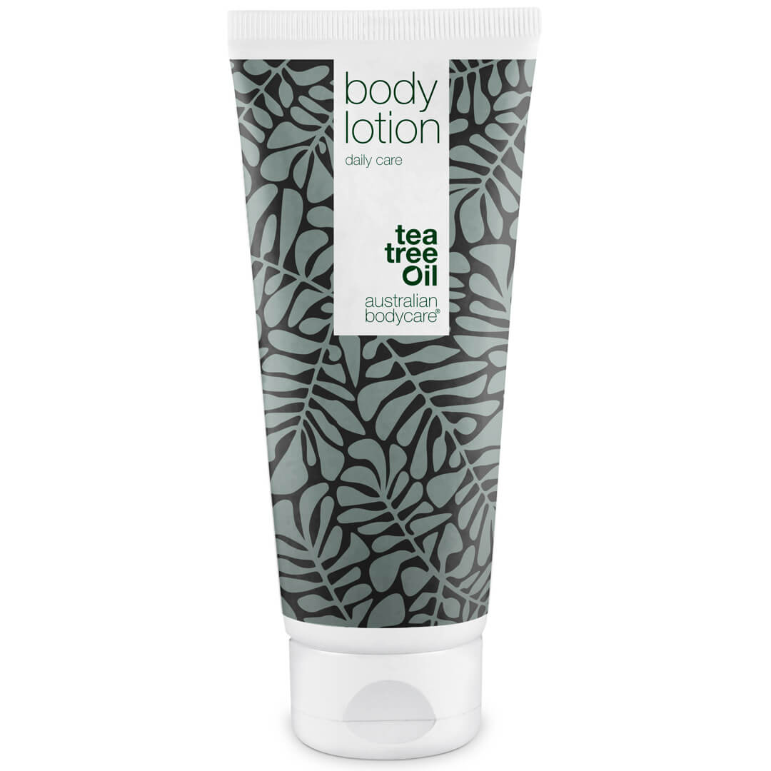 Billede af Body Lotion til tør hud og mod bumser - Fugtgivende creme til tør og uren hud på kroppen - Tea Tree Oil + Lemon / 200 ml - 139,95,-