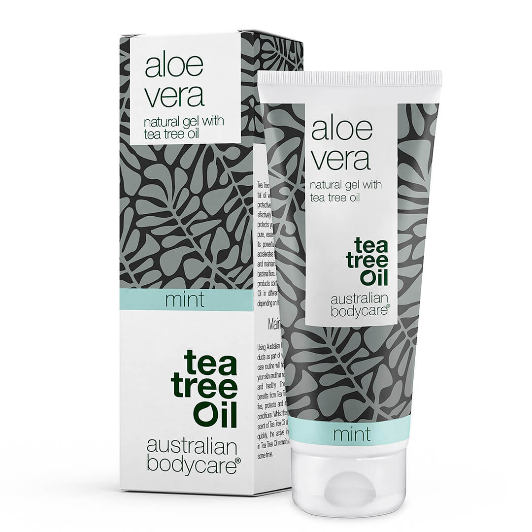 tillykke fodspor sjækel Aloe Vera Gel med Tea Tree Oil - Kløestillende & Kølende Aftersun