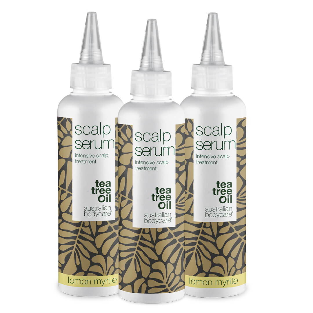 3 for 2 Serum hovedbundskur 150 ml â pakketilbud - Pakketilbud med 3 hovedbundskure (150 ml): Tea Tree Oil & Lemon Myrtlet