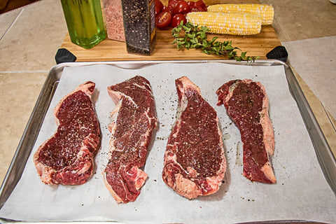 Bison New York Strip Steak-Prepped for Reverse Sear