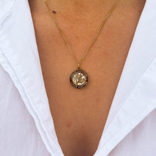 Load the image in the gallery, Necklace upcycled from a Louis Vuitton button, creation of GIGI PARIS