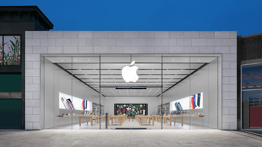 A hip, trendy Apple store.