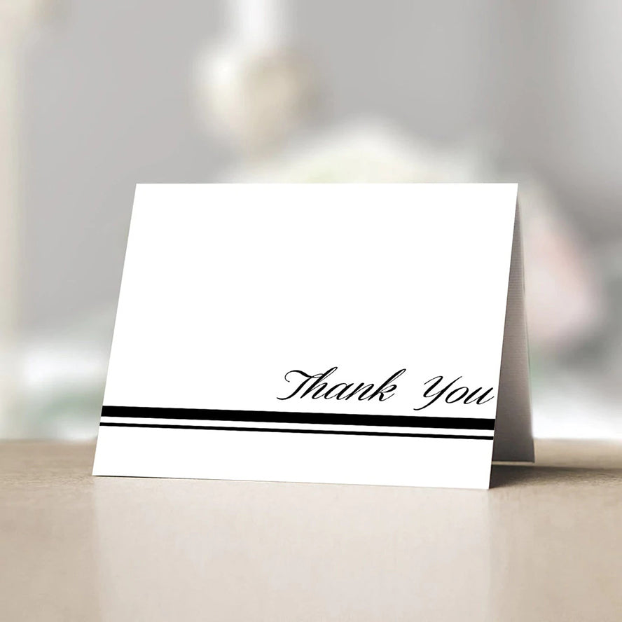 A Simply Noted elegant black line card design.