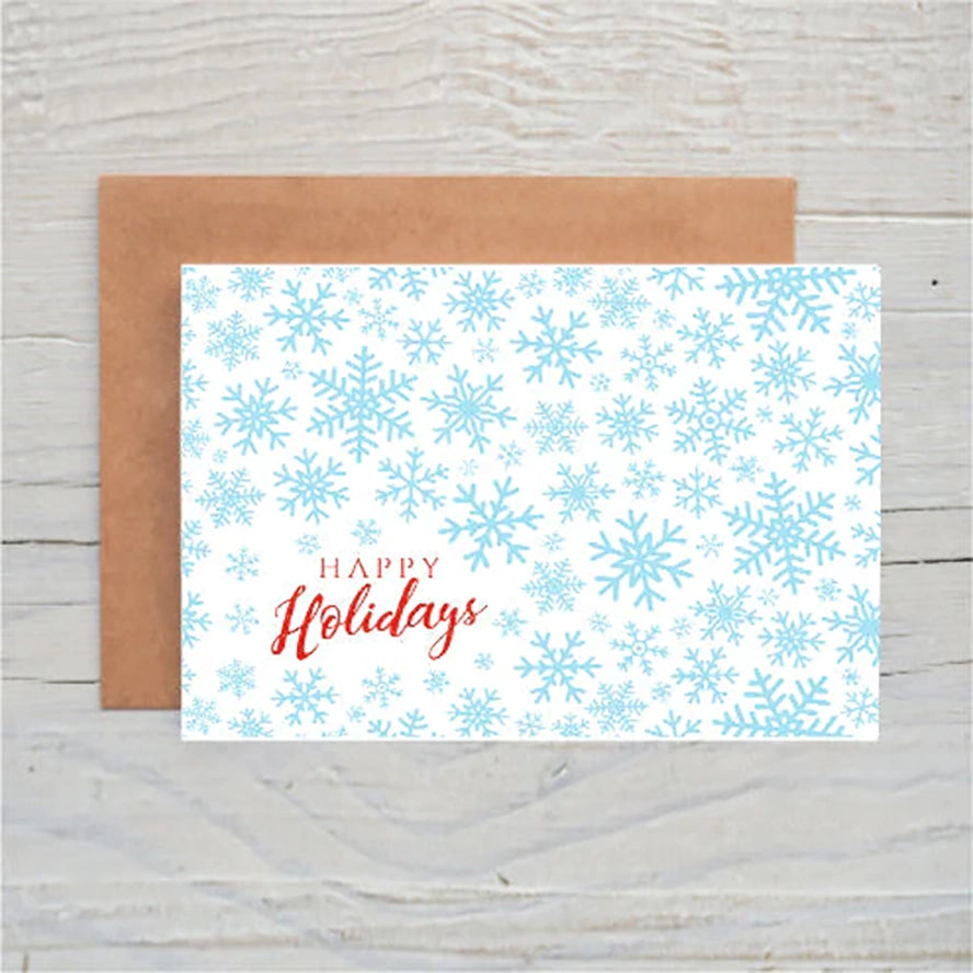 This card showcases a stunning blue snowflake design, offering a modern and stylish aesthetic. 