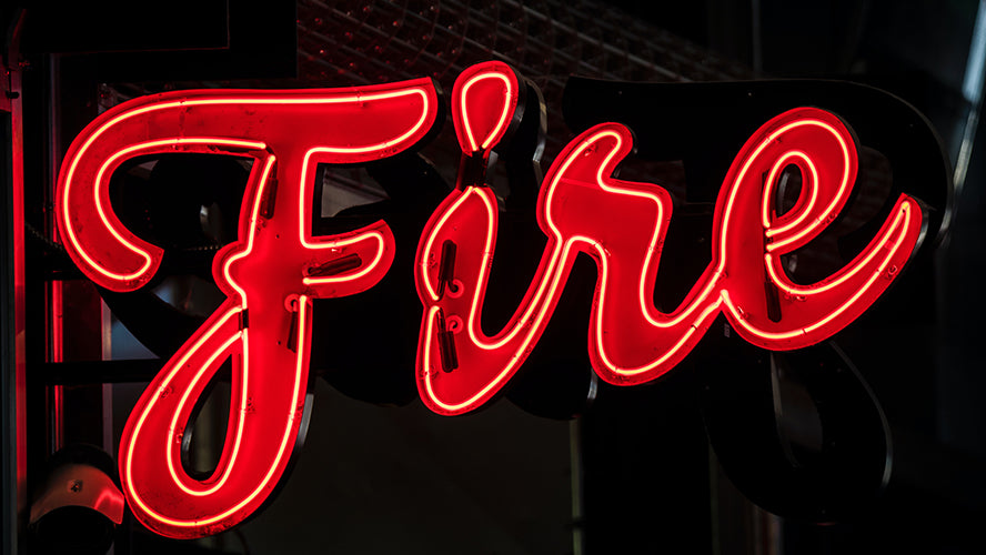 A "Fire" logo in red.