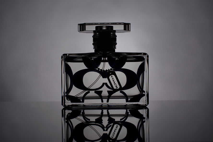 A new product launch image for a bottle of perfume.