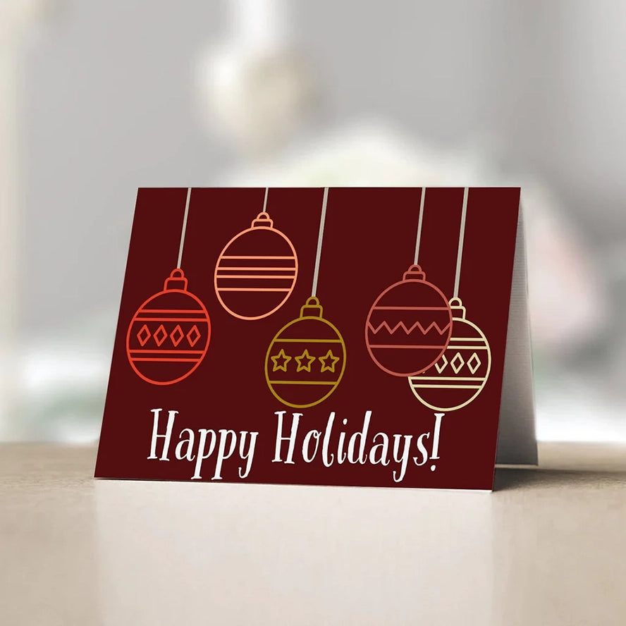 This design showcases lovely minimalist illustrated ornaments.