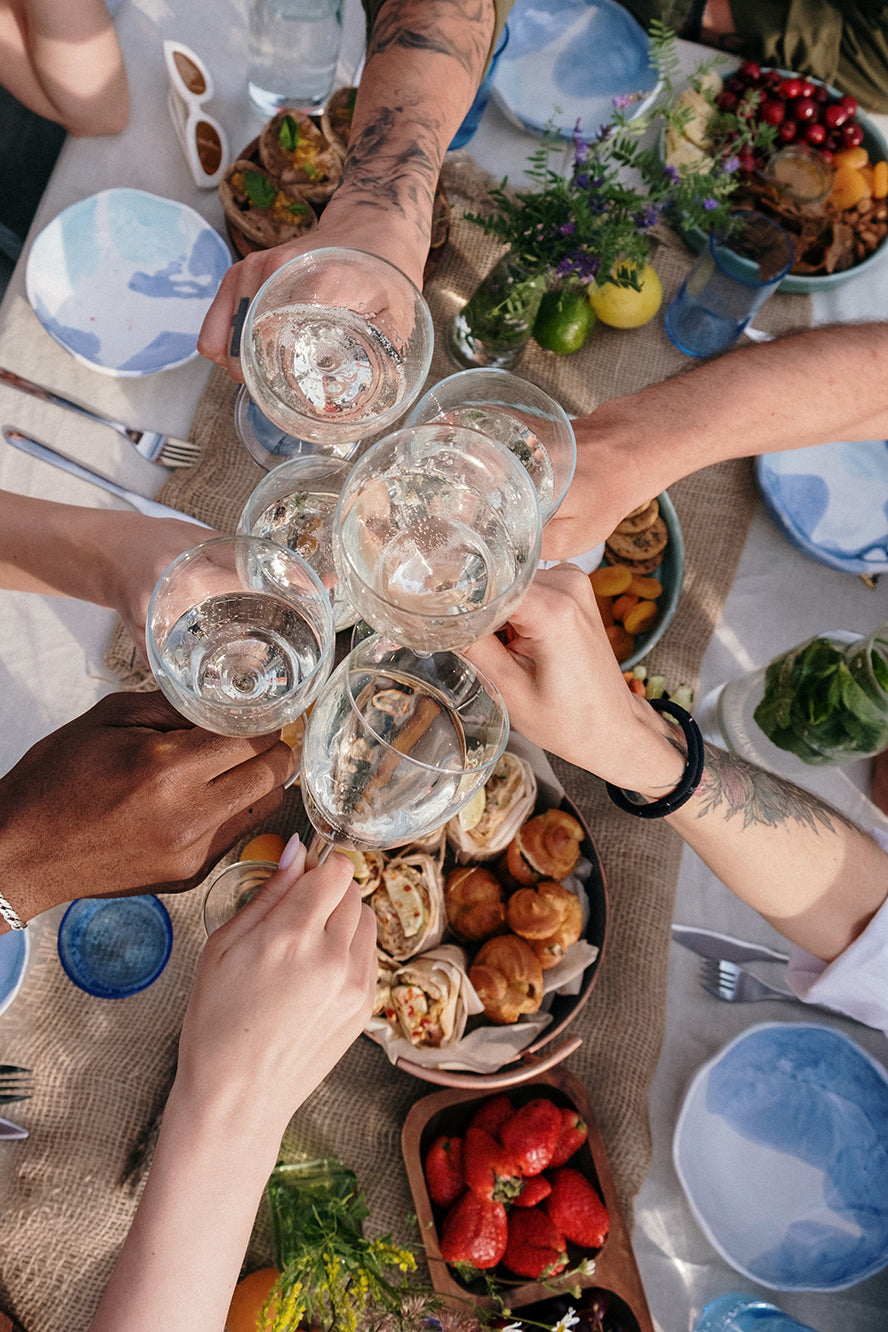 Overhead view of a lunchtime toast.