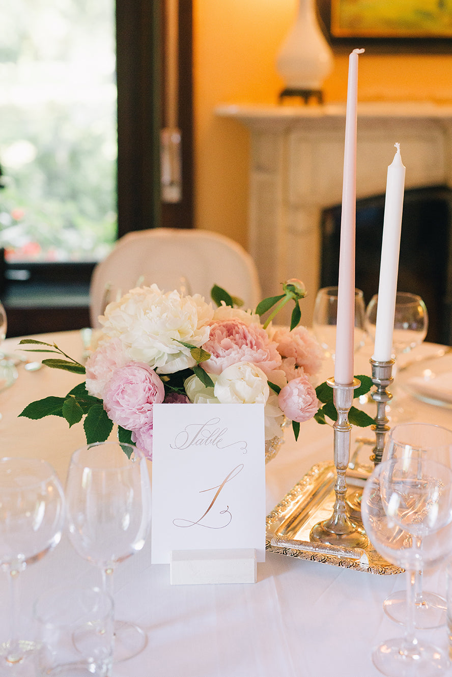 A fine crystal table display at a fundraising event.