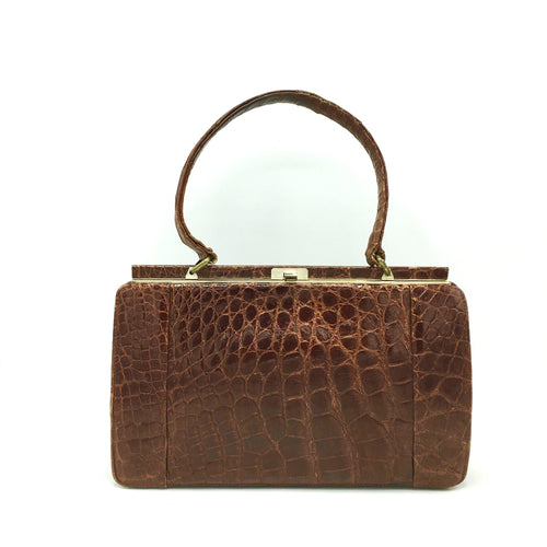 MAGDA butterscotch-color crocodile skin handbag – Vintage Carwen