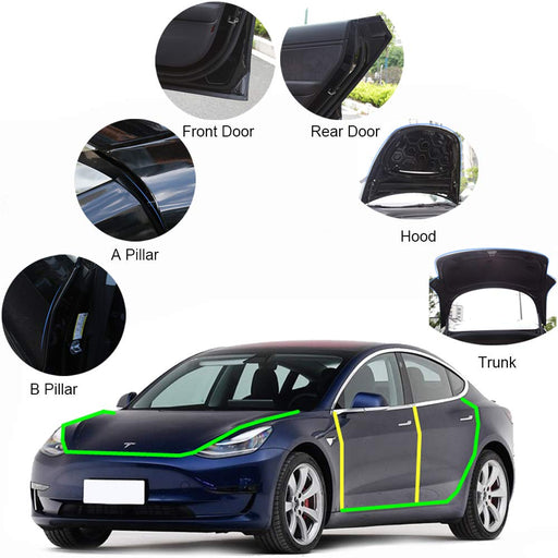 Glass Roof) Wind Noise Reduction Kit Quiet Seal Kit 4.0 Upgraded, Tesla Model  3 & Y 2018-2023