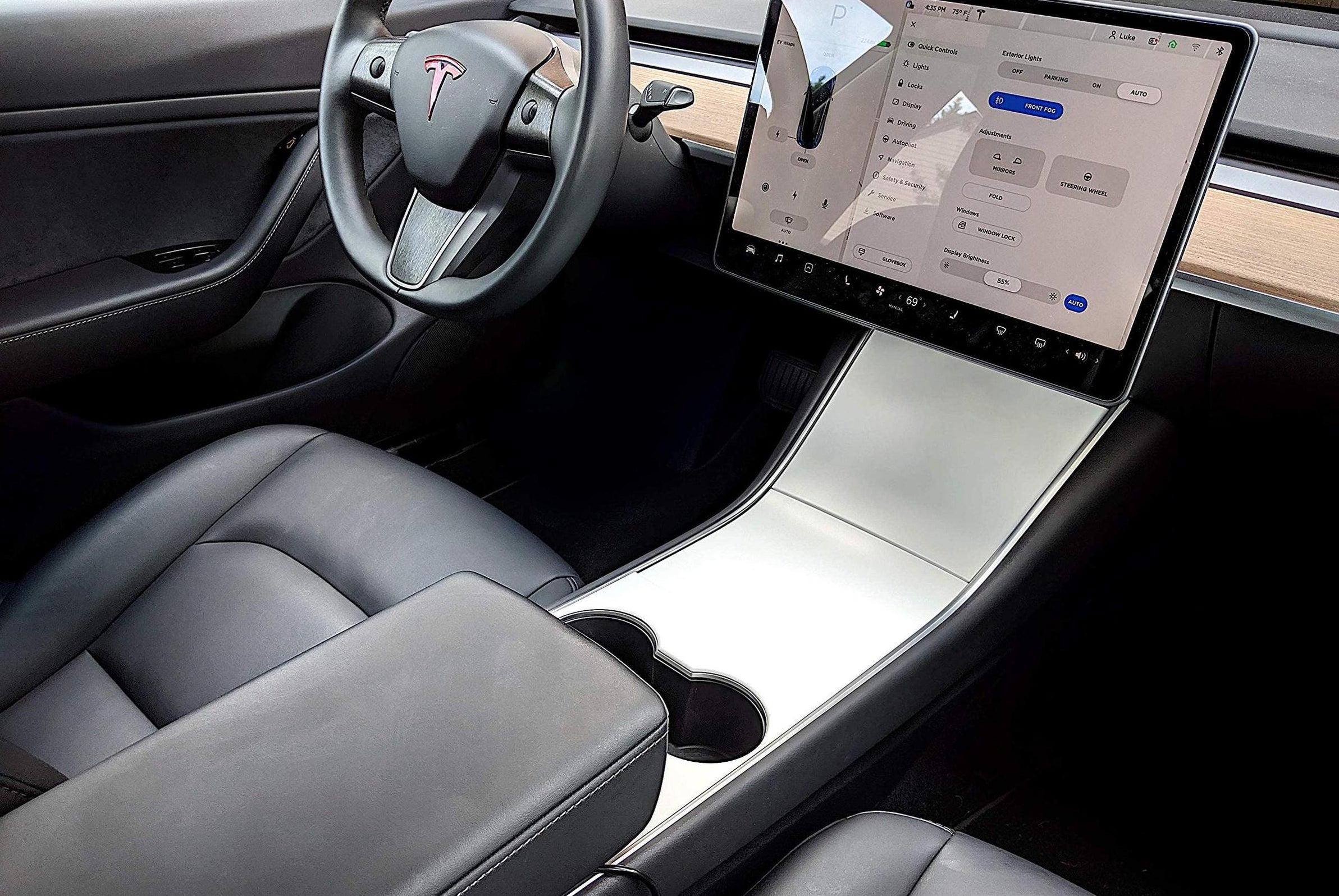 Center Console Wrap (Satin White) | Tesla Model 3/Y (2018-2021) | S3XY ...