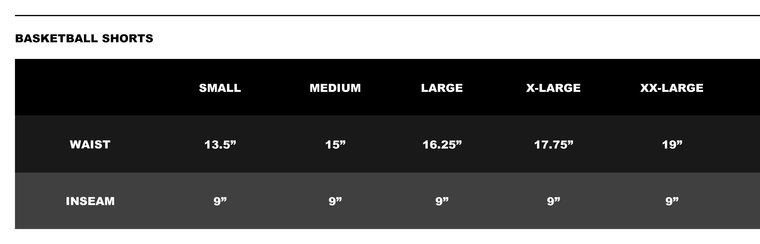 Sizing Charts – Andrew Schulz