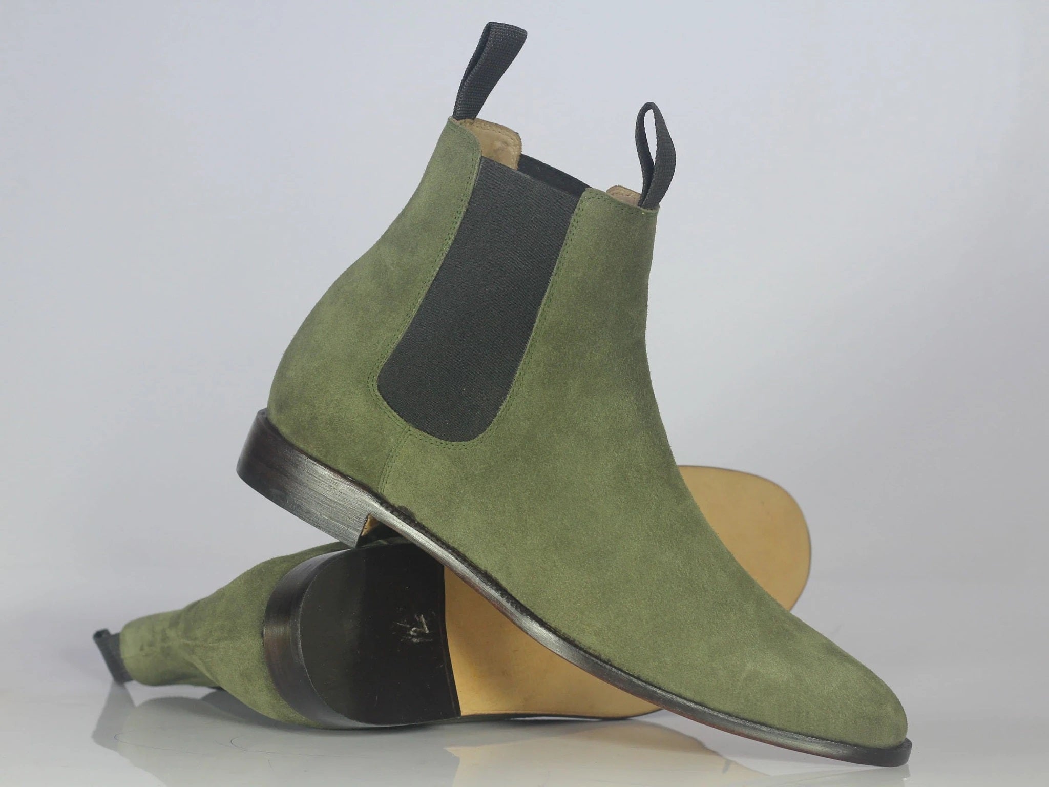 olive green chelsea boots