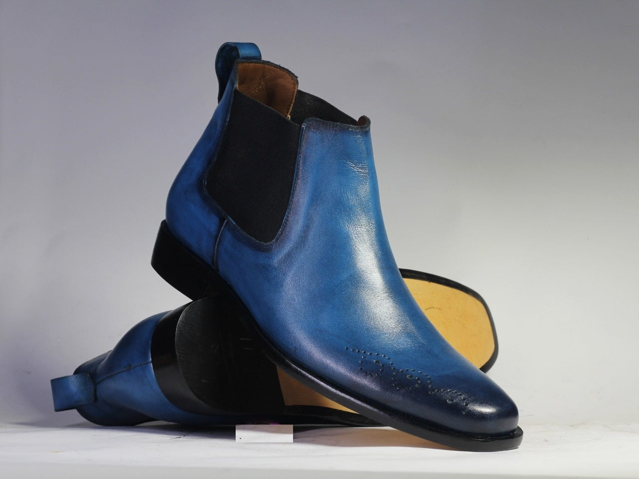 navy blue mens chelsea boots