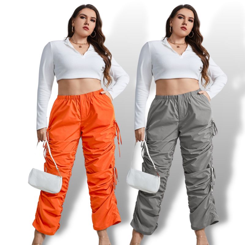 Drawstring Waist Ruched Parachute Casual Pants – Sensationally Fabulous