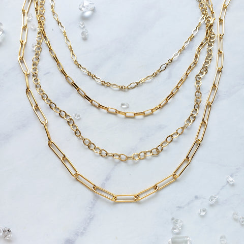 14k gold fill chain necklaces waterproof gold jewelry