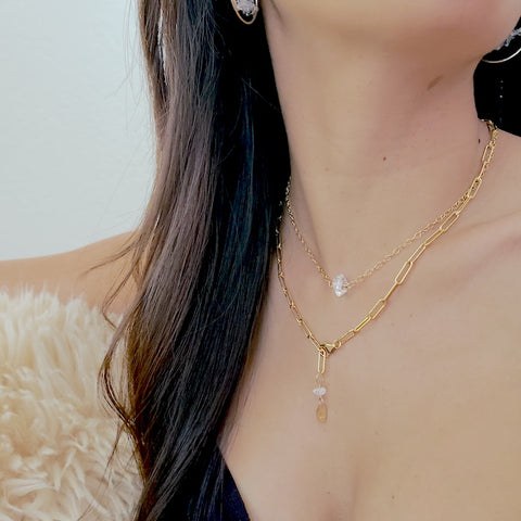 layered gold necklace chains