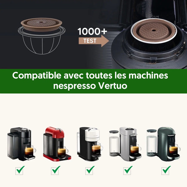 Capsule réutilisable compatible avec toutes les machines Nespresso Vertuo par Cafécolo