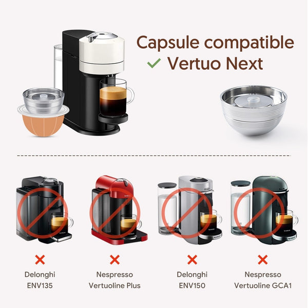 Capsule réutilisable 100% inox pour machine Nespresso Vertuo Next - Caf'écolo
