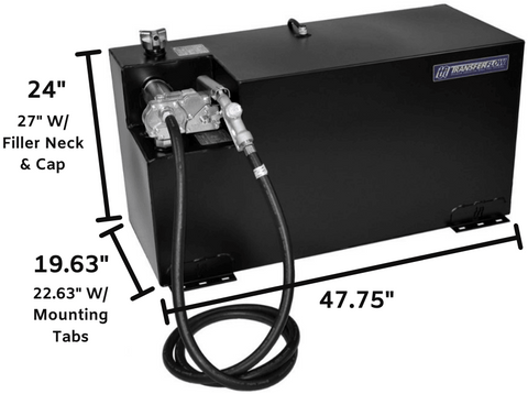 Black Powder Coat Transfer Fuel Tank, 90 Gallon